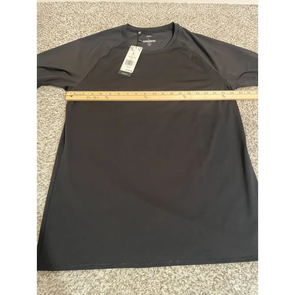 Adidas Mens Baselayer‎ Sun Shirt UPF 50 Crew Black Long Sleeve Training Large